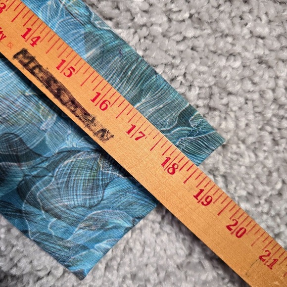 Soft Surroundings Shirt Womens Medium Blue‎ Green Aquaria Tunic Flowers - Picture 9 of 11
